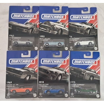 Matchbox 1:64 Zestaw American Convertible - 6 szt